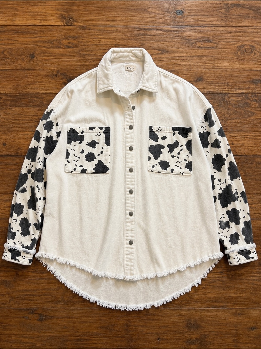 Small POL denim cow print jacket
